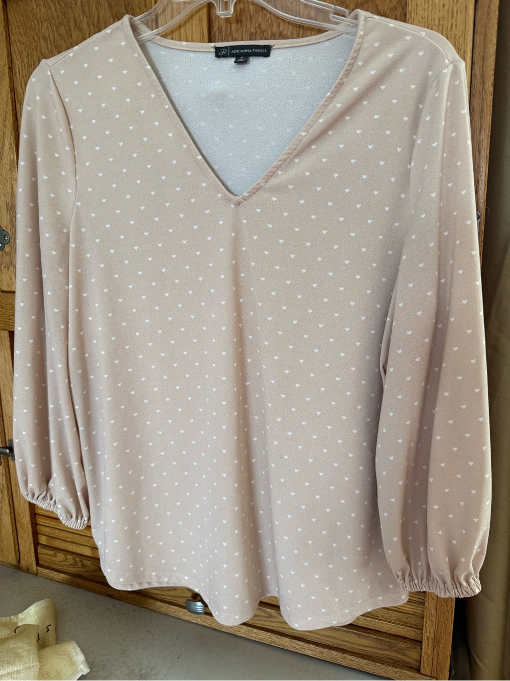 Adrianna Papell Women's  V-Neck Long Sleeve Blouse